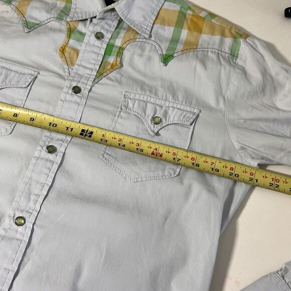 Diesel Western Shirt Mens S Casual Button Up Pearl Snap Plaid - Picture 6 of 8